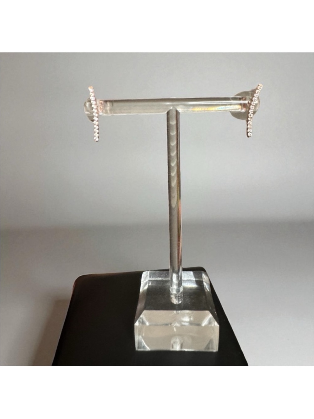 Prada Silver Earrings with Clear Accents